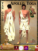 *Goddess* Apollo Toga Costume in Tan Gold w/Appliers