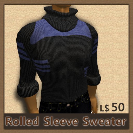 Rolled Sleeve Sweater Ver2 (blue)