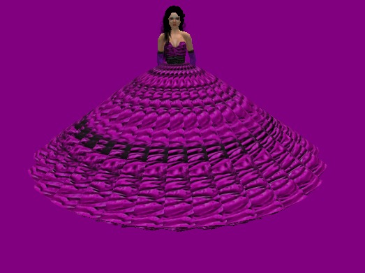 black and purple ruffles gown