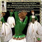 Wunderlich's Victory - green-gold Rococo Zone-front gown