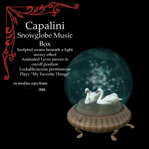 Capalini Snowglobe - "Mates" - Swans