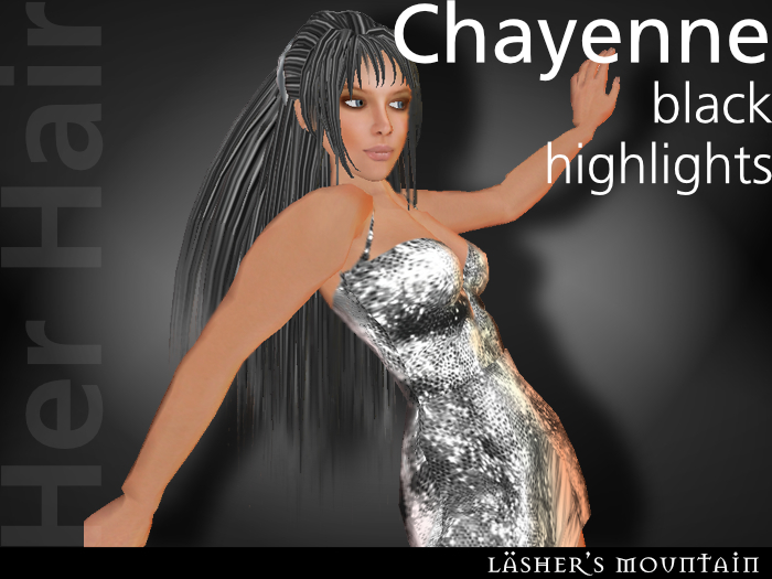 CHAYENNE Thick Full Volume Long BLACK HIGHLIGHTED Hair with head band