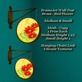 FrameArt Wall Post Brass - Red Flower Med & Sm