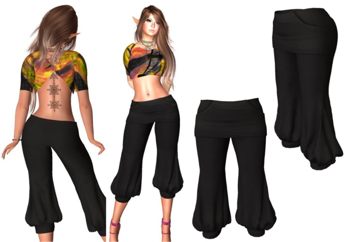 S&M Black Capri Pants (Slink, Ocacin, Maitreya, Belleza, Tonic, Ebody, Fitmesh 5 Sizes)
