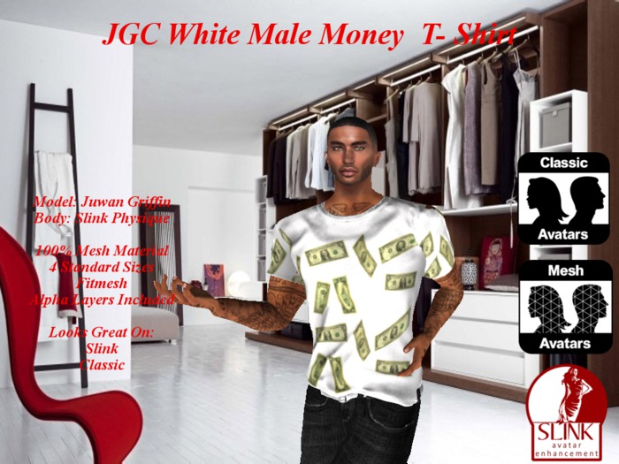 ;:JGC:. White Money Tee- Male Package