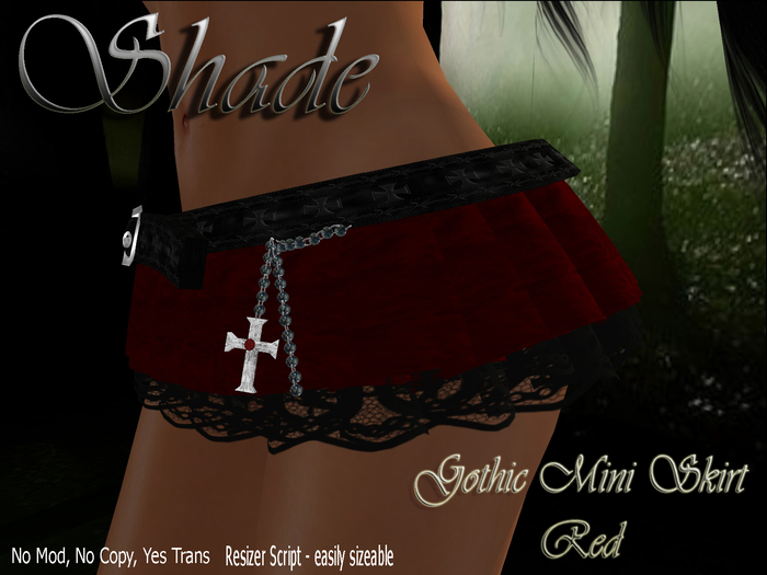 !SHADE! "Gothic" Ultra Mini Skirt Red