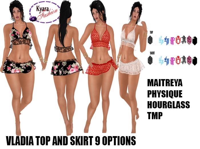Kyarafashion Vladia Top and Skirt Fitmesh 9 Options