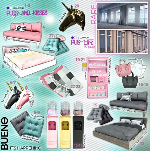 BUENO- Pug Life-White