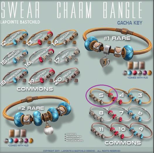 5. L&B Swear Charm Bangle - TriBead Gold Jasper