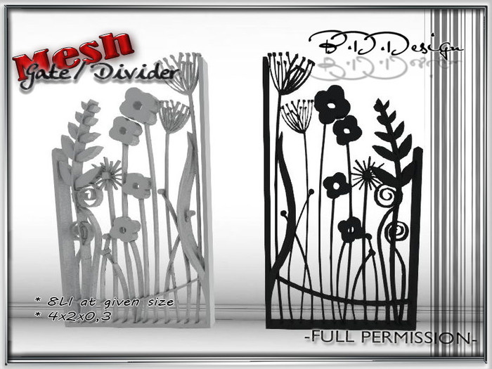 .::B.D.D::. FullPerm Mesh-Building component- 3D Gate/ divider
