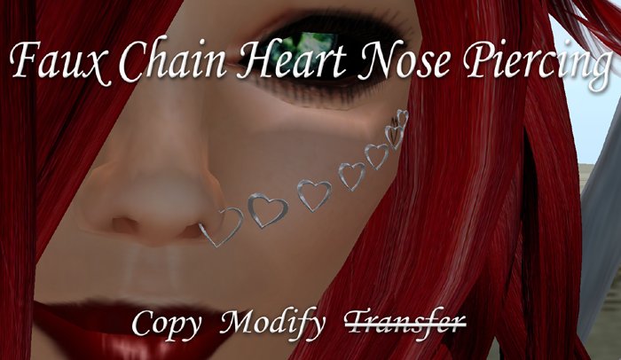 Faux Chain Heart Nose Piercing