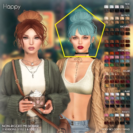 /Wasabi Pills/ Happy Mesh Hair - Style 1 - Fireworks