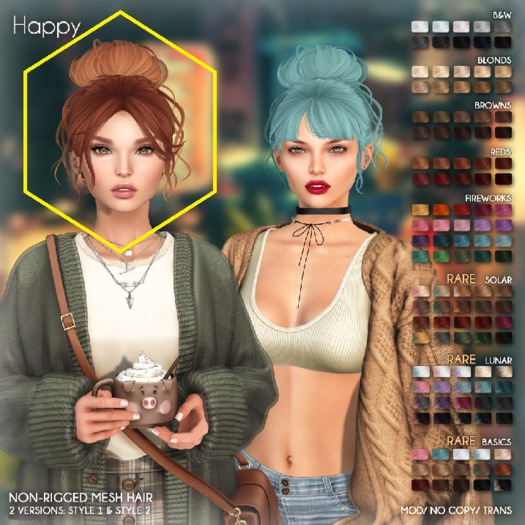 /Wasabi Pills/ Happy Mesh Hair - Style 2 - Lunar Ombre RARE