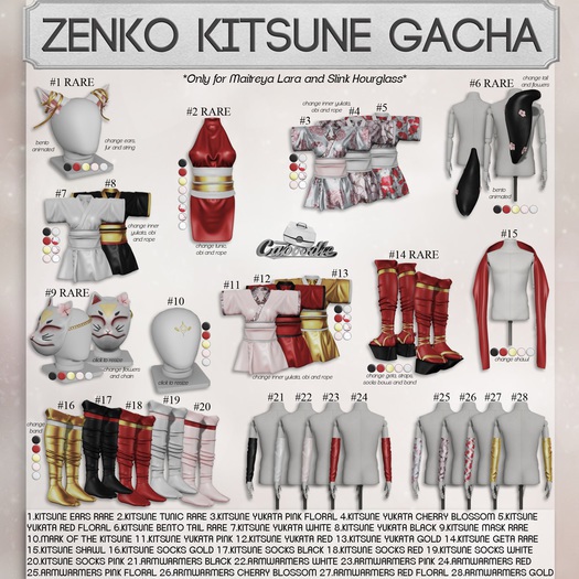 Caboodle - Zenko Kitsune Armwarmers - Maitreya -Cherry Blossom