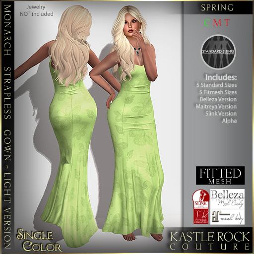 :KR: Monarch Strapless Gown Lights - Spring