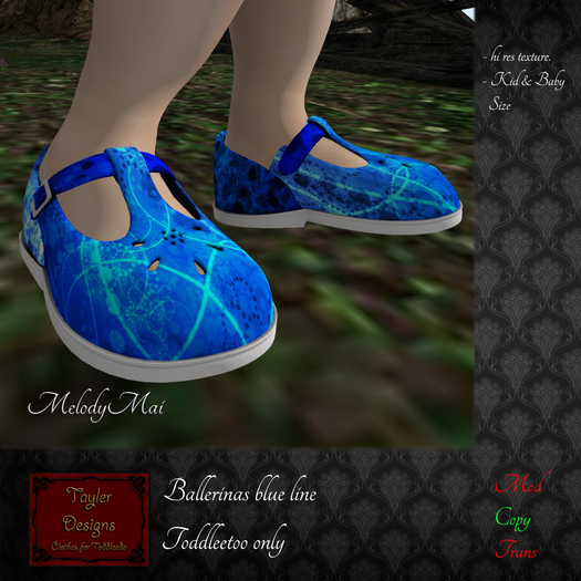 [T.D.] Toddleedoo Ballerinas blue line