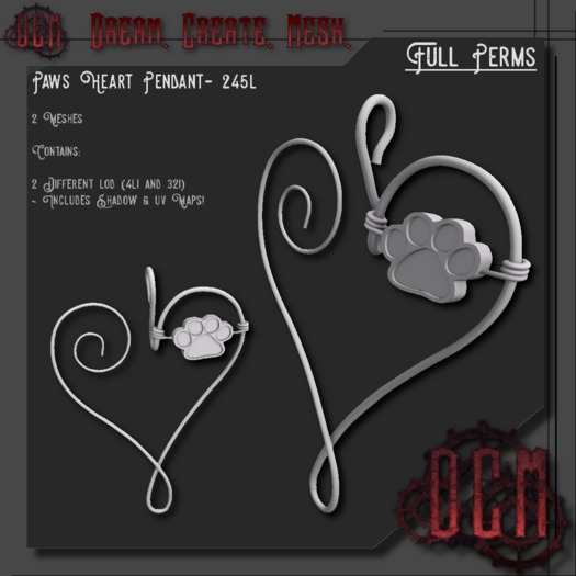 ~ D.C.M ~  [Paw Heart Pendant] (fullperm)