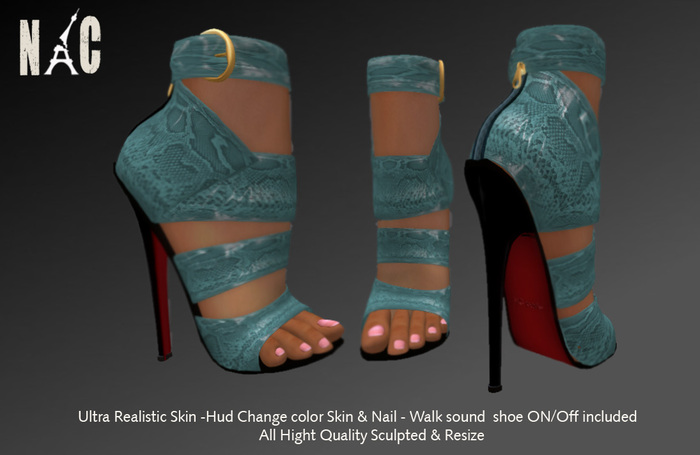 Voluptuous Sandals NCparis Snake Turquoise