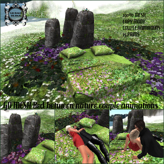 GD MESH Bed between nature couple animations