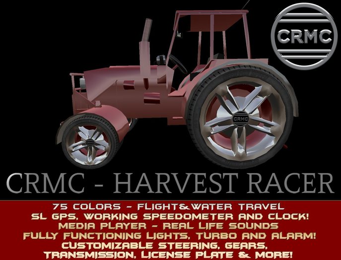 CRMC - HARVEST RACER - 75 COLORS/FLIGHT/WATER TRAVEL/GPS/MEDIA PLAYER/WORKING LIGHTS/RL SOUNDS/CLOCK/SPEEDOMETER&MUCH MO