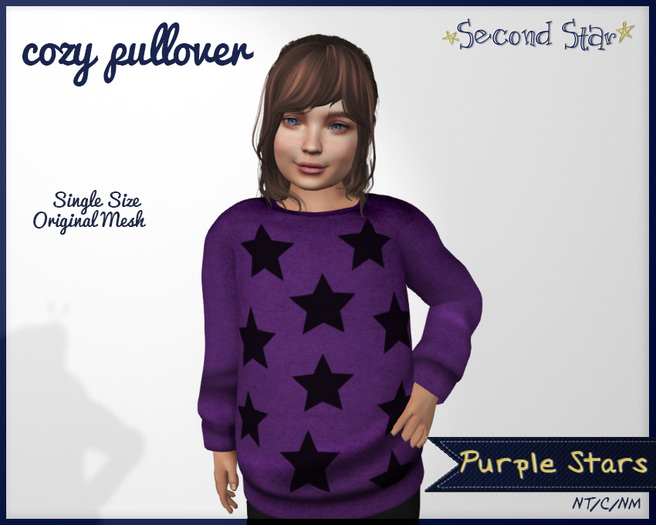 Cozy Pullover - Purple Stars