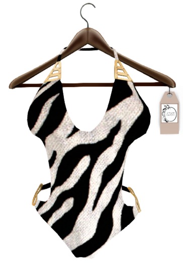 Eden Boutique Zebra Skin Bathing Suit