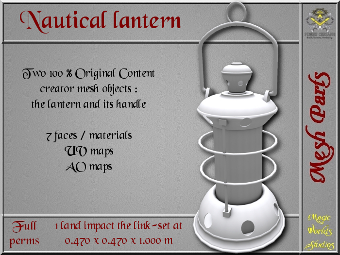 Nautical lantern - 1 LI - FULL PERMS Mesh