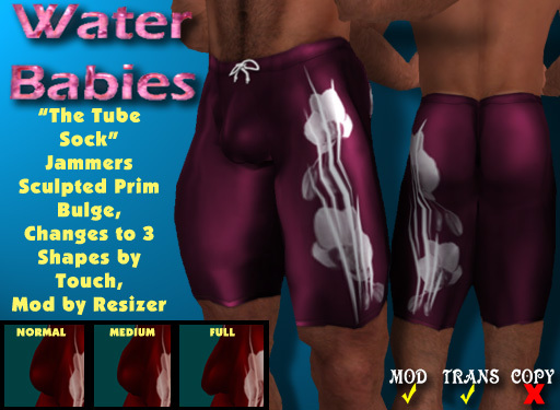 Water Babies - "The Tube Sock" Jammers (Burgandy)