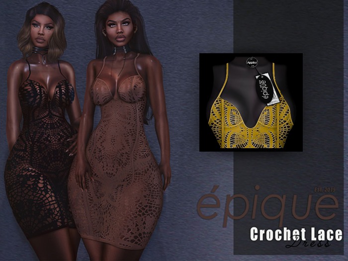 'Epique Crochet Yellow Bodycon (RezzMe)