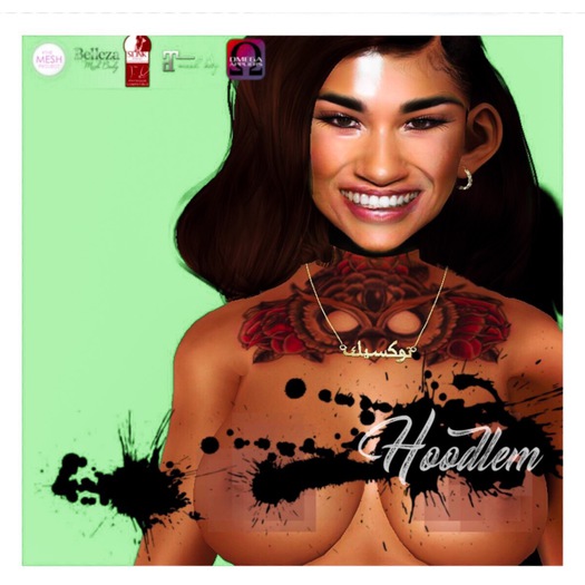 [H] Owl&Roses Chest Tattoo