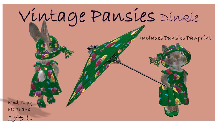 Dinkie Vintage Pansies Box