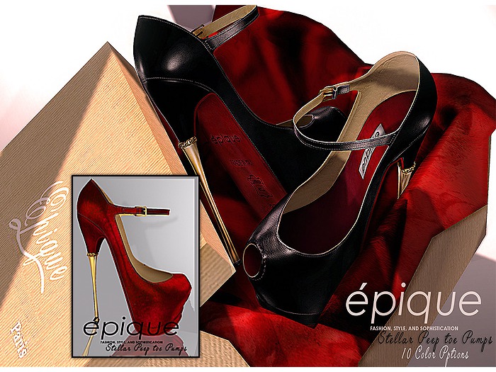 'Epique Stellar Peep Toe Red Suede Pumps