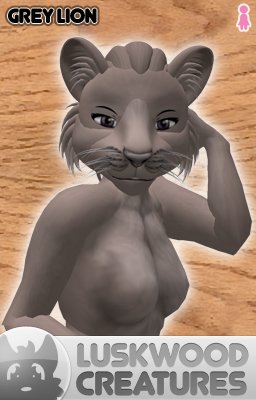 Luskwood Grey Lion Furry Avatar - Female