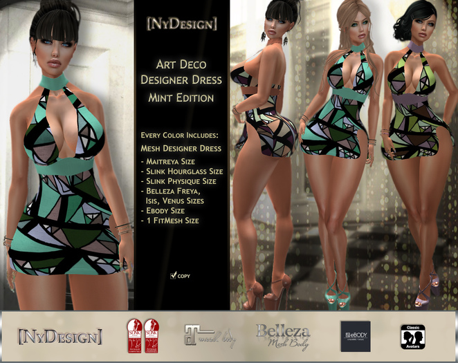 [NyDesign] Art Deco Dress - Mint