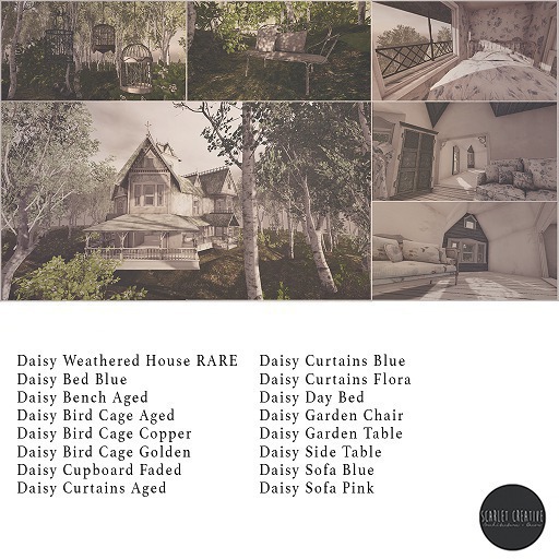 Scarlet Creative The Arcade Jun 17 Daisy Garden Table Aged MT