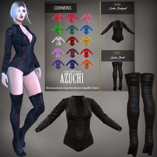 Second Life Marketplace - [Azuchi] Sasha Bodysuit Teal *Maitreya Exclusive*