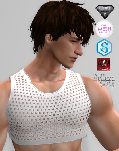 XK Mesh Crop Tank Top White