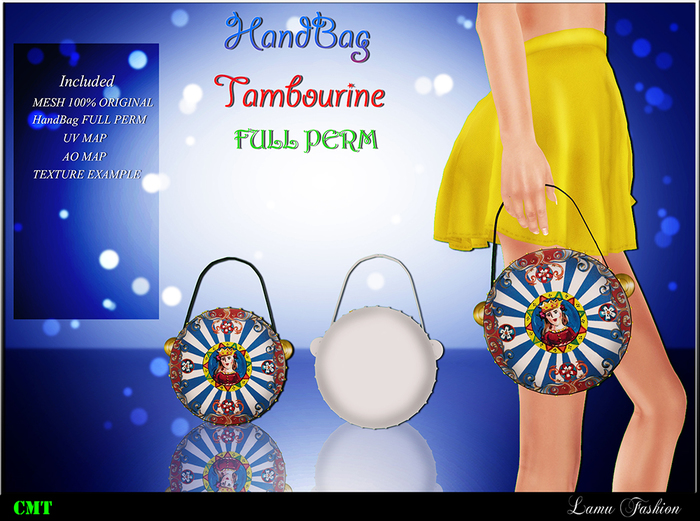 -Lamu Fashion-Handbag Mesh Tambourine FULL PERM