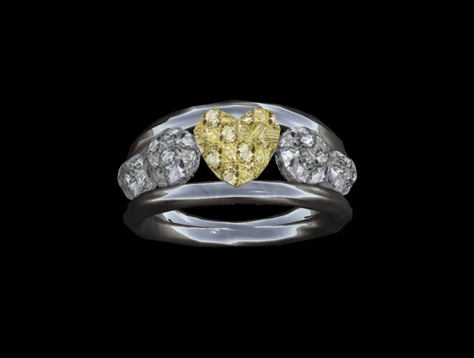 Alien's Creations Heart Shape Ring Yellow