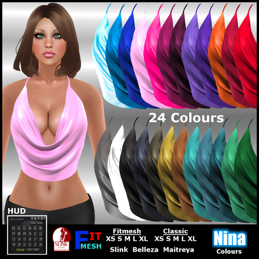 Nina - Cowl Halter Crop Top - (Colours) _DEMO