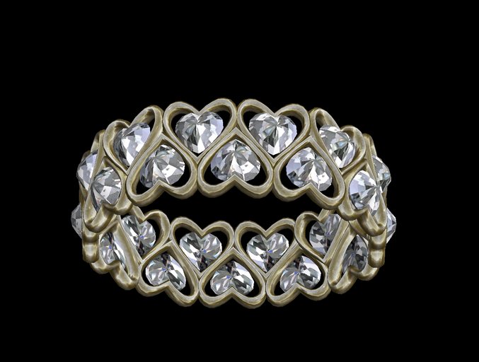 Alien's Creations Gold Hearts with White Stones Bracelet