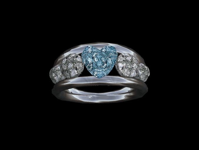 Alien's Creations Heart Shape Ring Blue