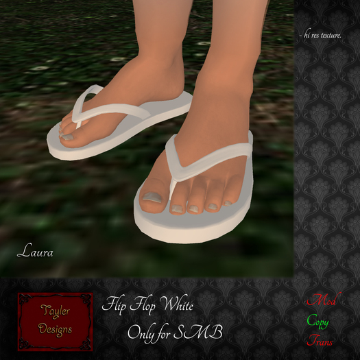 [T.D.] SMB Flip Flop White