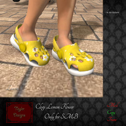 [T.D.] SMB CLOGS lemon flower