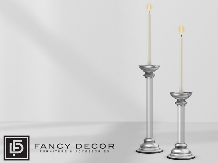 Fancy Decor: Lucite Candlesticks (silver)