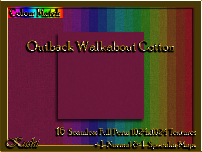 !Kushi! OutbackWalkaboutCOTTON Textures -WEAR TO UNPACK