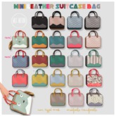 (Milk Motion) Mini leather suitcase bag - nude chevron