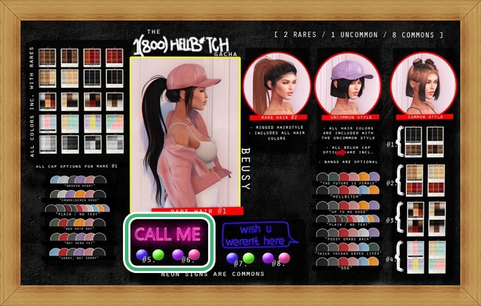 Beusy: "WISH U"Neon #7 [1(800)HELLB*TCH GACHA/BOXED]  COMMON