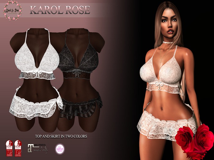 ♡ PROMO ♡ . KAROL ROSE . 50% OFF(1Week)skirt & bra openwork