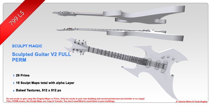*Sculpt Magic* Sculpted Guitar V2 / Electric Guitar FULL PERM
